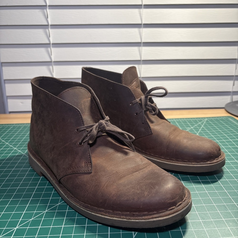 Clarks Bushacre 2 Chukka Boots Men's Size 8 Brown Leather 34135